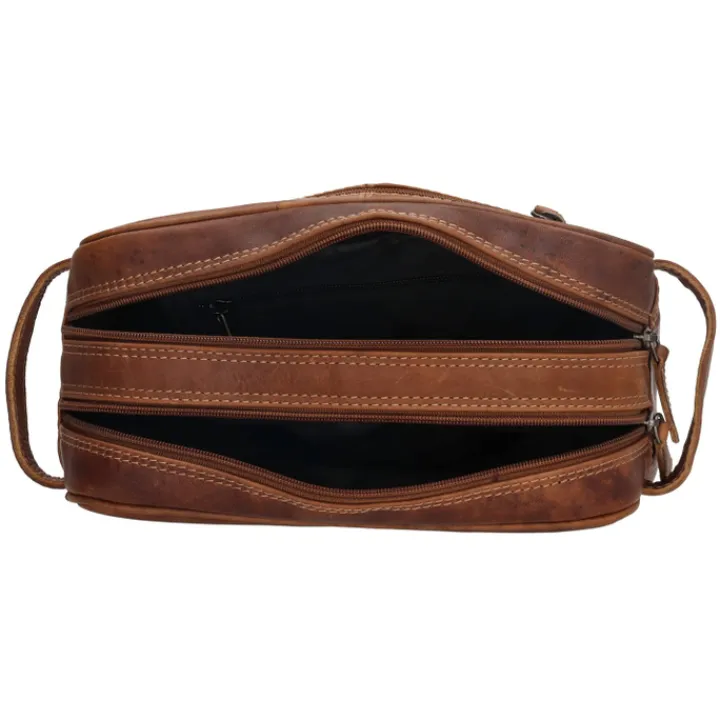 Toilettassen>Hide & Stitches Japura Toiletbag cognac