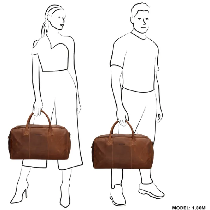 Handbagage Reistassen|Heren Reistassen>Hide & Stitches Japura Travelbag cognac