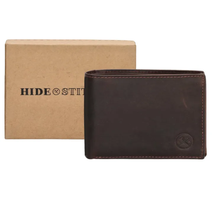 Rfid Portemonnees|Grote Portemonnees>Hide & Stitches Japura Wallet darkbrown