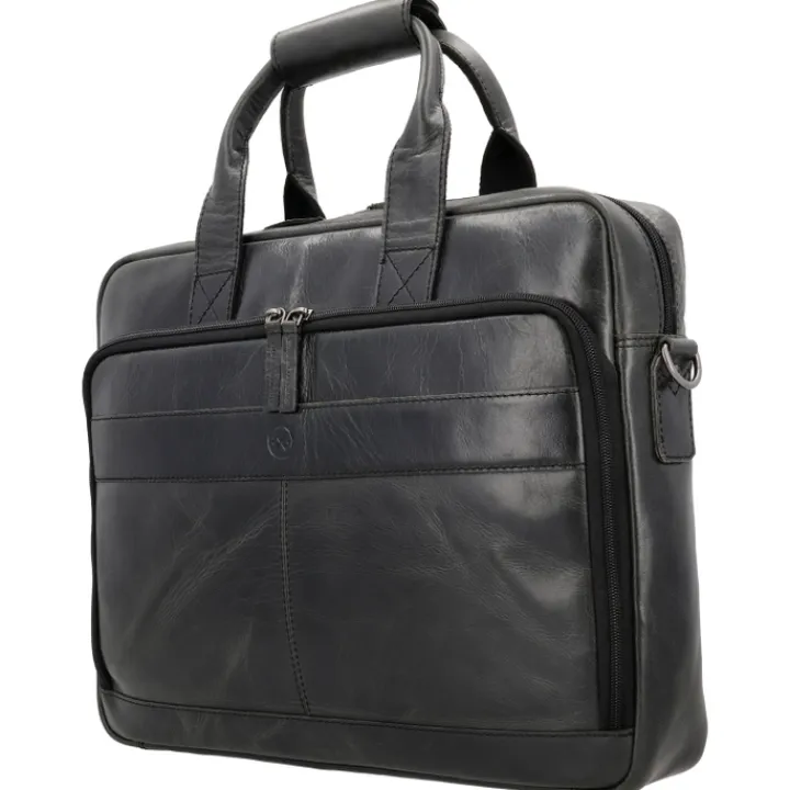 15.6 Inch Laptoptassen|Laptop Schoudertassen>Hide & Stitches Next Navajo Laptopbag black