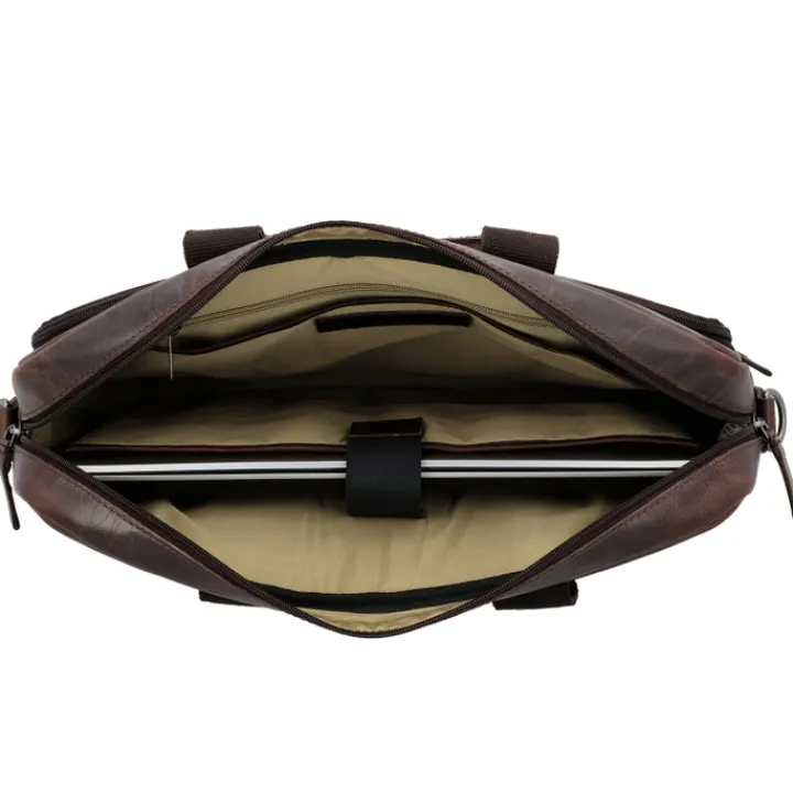 15.6 Inch Laptoptassen|Laptop Schoudertassen>Hide & Stitches Next Navajo Laptopbag darkbrown