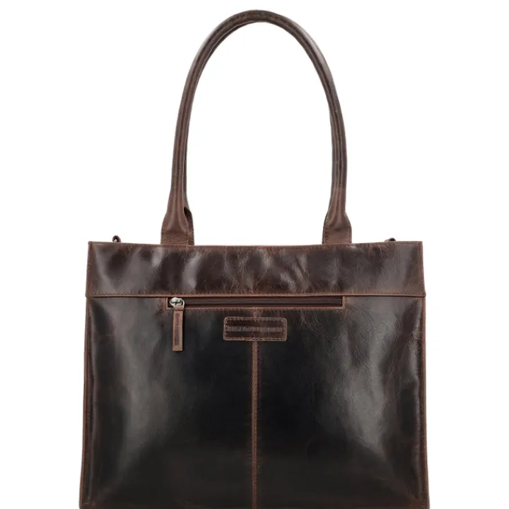 15.6 Inch Laptoptassen|Laptop Schoudertassen>Hide & Stitches Next Navajo Laptopbag darkbrown
