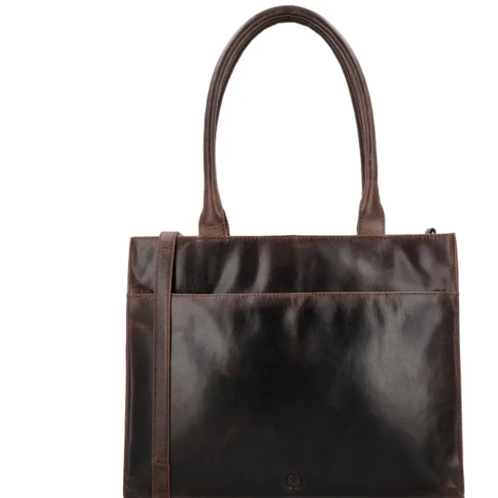 15.6 Inch Laptoptassen|Laptop Schoudertassen>Hide & Stitches Next Navajo Laptopbag darkbrown