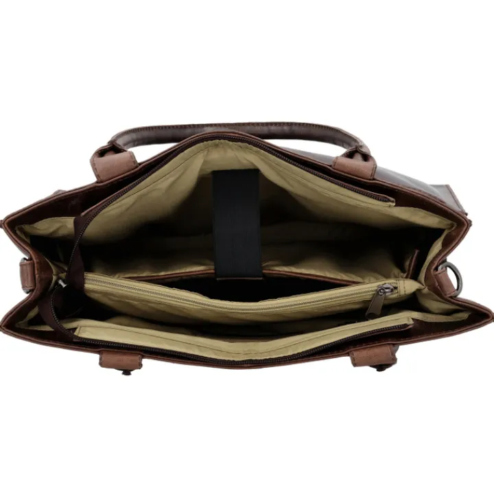 15.6 Inch Laptoptassen|Laptop Schoudertassen>Hide & Stitches Next Navajo Laptopbag darkbrown