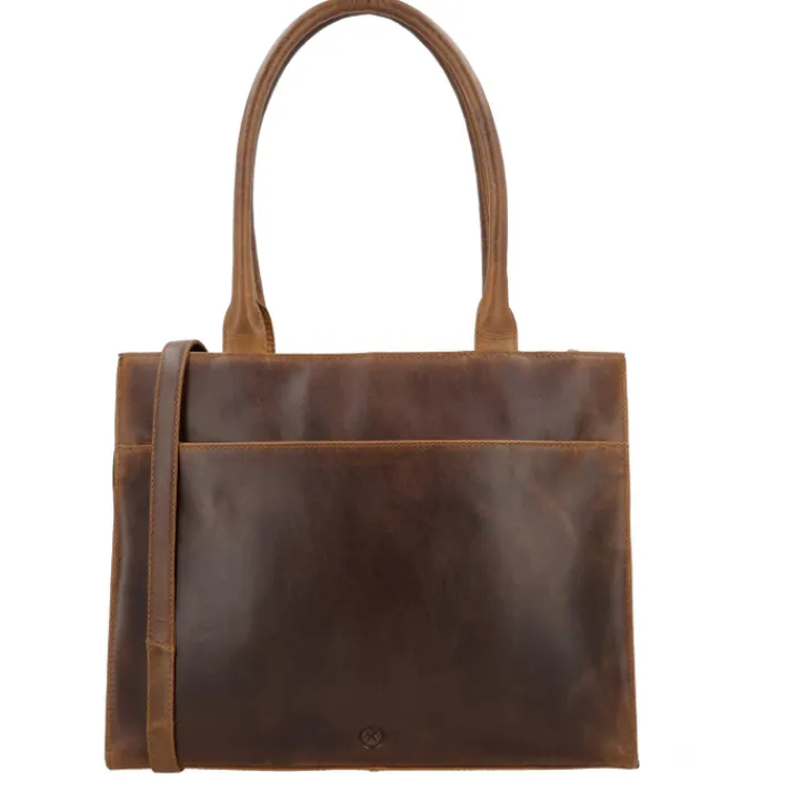 15.6 Inch Laptoptassen|Laptop Schoudertassen>Hide & Stitches Next Navajo Laptopbag brown