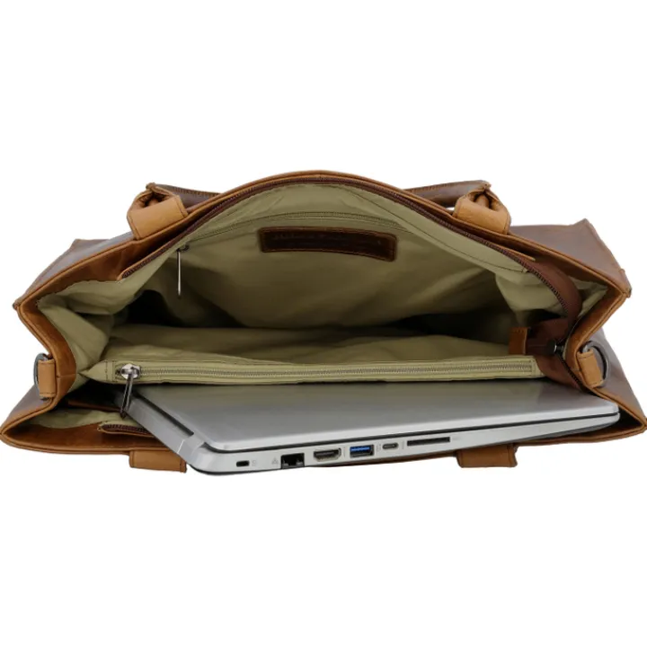 15.6 Inch Laptoptassen|Laptop Schoudertassen>Hide & Stitches Next Navajo Laptopbag brown