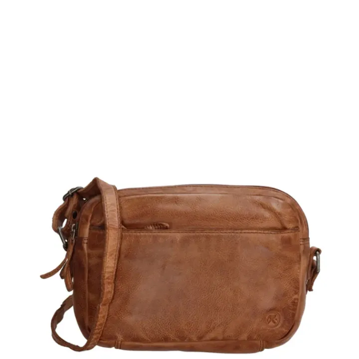 Schoudertassen|Crossbody>Hide & Stitches Paint Rock Shoulderbag Small cognac