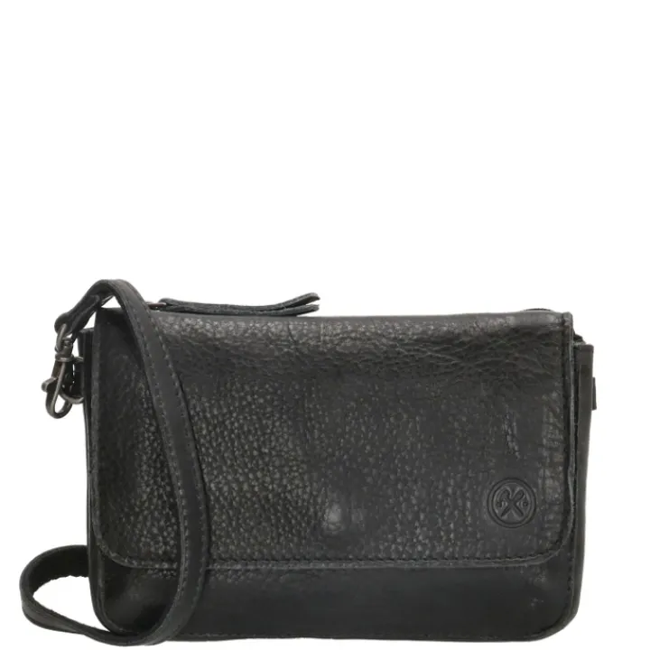 Schoudertassen|Crossbody>Hide & Stitches Paint Rock Crossover Shoulderbag Flap black