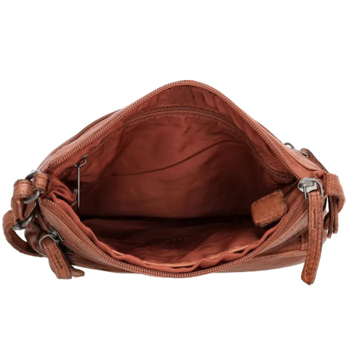Schoudertassen|Crossbody>Hide & Stitches Paint Rock Shoulderbag cognac