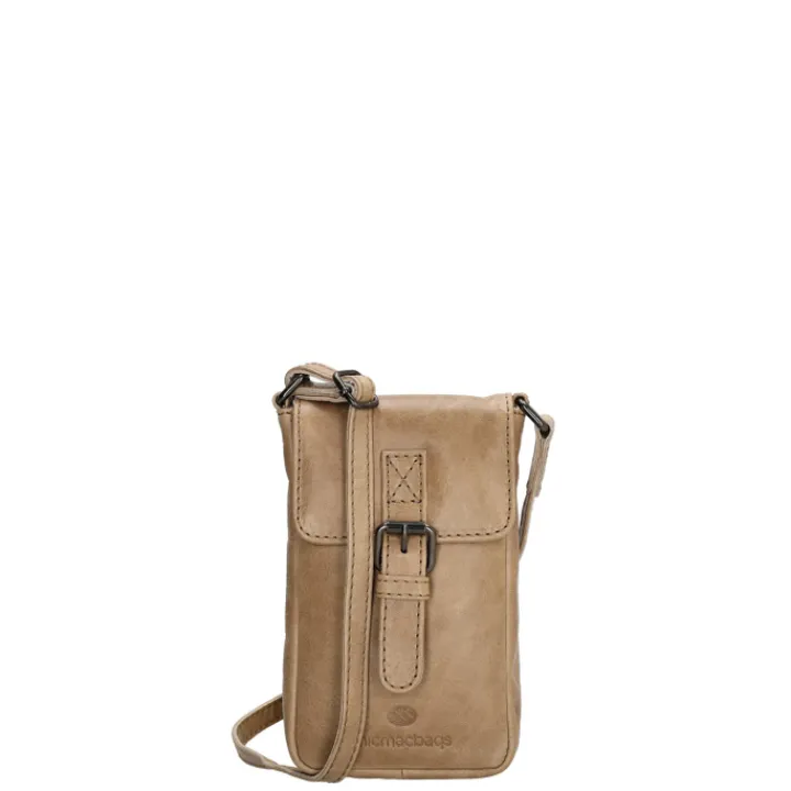 Telefoontasjes|Damestassen>Hide & Stitches Porto Telefoontasje taupe