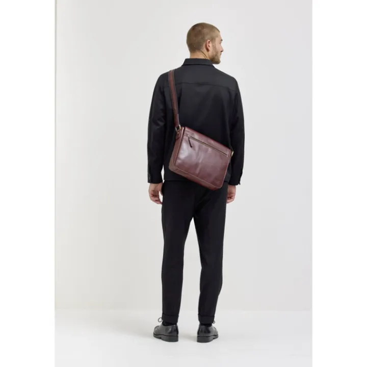 Herentassen|Laptop Schoudertassen>Jost Skagen Shoulderbag M brown