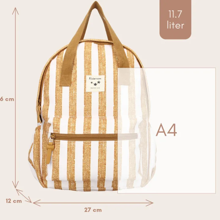 Peuter Rugzakken|Kinderrugzakken>Kidzroom Lille Stripe Frenzy Backpack brown