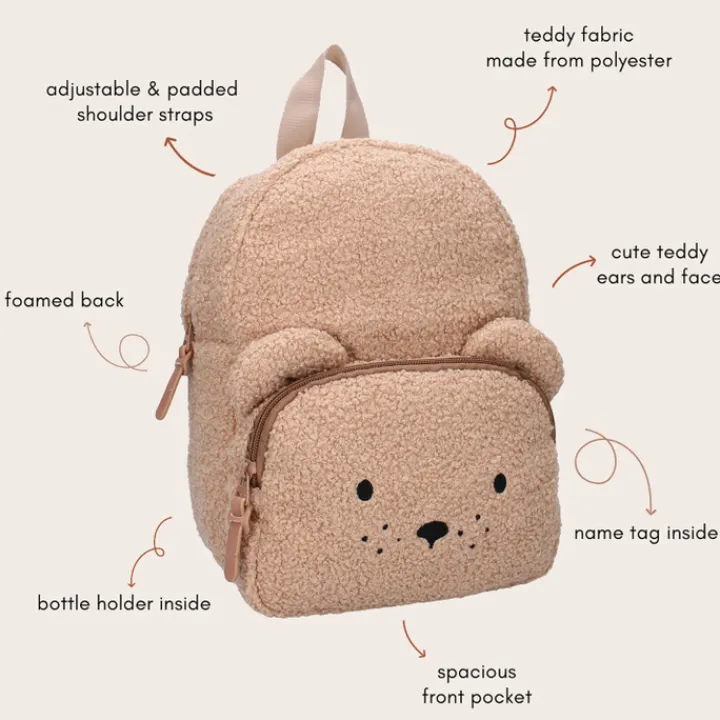 Peuter Rugzakken|Kinderrugzakken>Kidzroom Pisa Comfort Friends Backpack brown