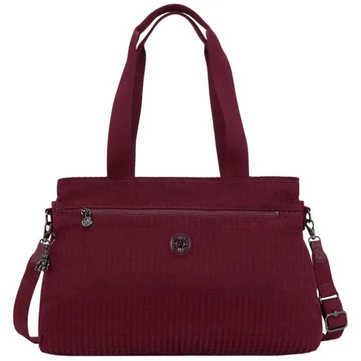 Dames Schooltassen|Schooltas Shoppers>Kipling Elysia Work E e jq maroon tile jacquard