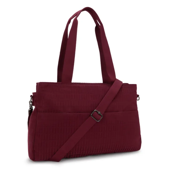 Dames Schooltassen|Schooltas Shoppers>Kipling Elysia Work E e jq maroon tile jacquard