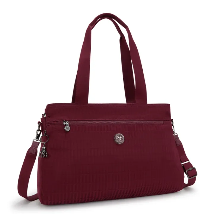 Dames Schooltassen|Schooltas Shoppers>Kipling Elysia Work E e jq maroon tile jacquard