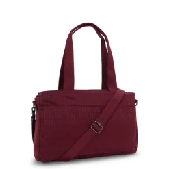 Dames Schooltassen|Schooltas Shoppers>Kipling Elysia Work S e jq maroon tile jacquard
