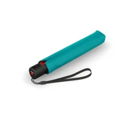 Paraplu'S>Knirps U.200 Ultra Light Duomatic Paraplu UV Protection turquoise with black coating