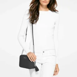 Schoudertassen|Crossbody>Michael Kors Jet Set Md Camerabag Gold Chain Crossbody black