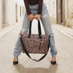 Shoppers|Schoudertassen>MOSZ Denise Laptop Shoulderbag 15.6" leopard