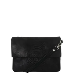 Luiertassen|Damestassen>Mozz Luieretui Crossbody Suede snake zwart