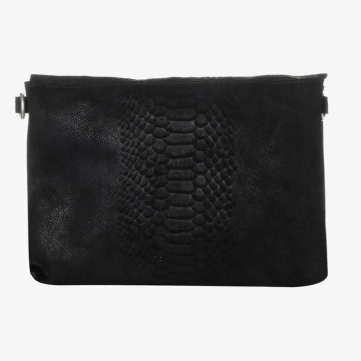 Luiertassen|Damestassen>Mozz Luieretui Crossbody Suede snake zwart