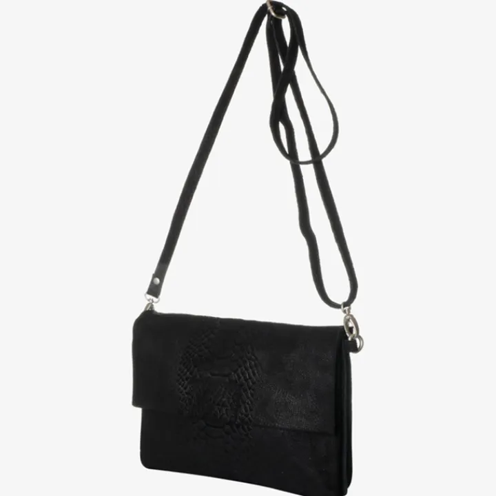 Luiertassen|Damestassen>Mozz Luieretui Crossbody Suede snake zwart