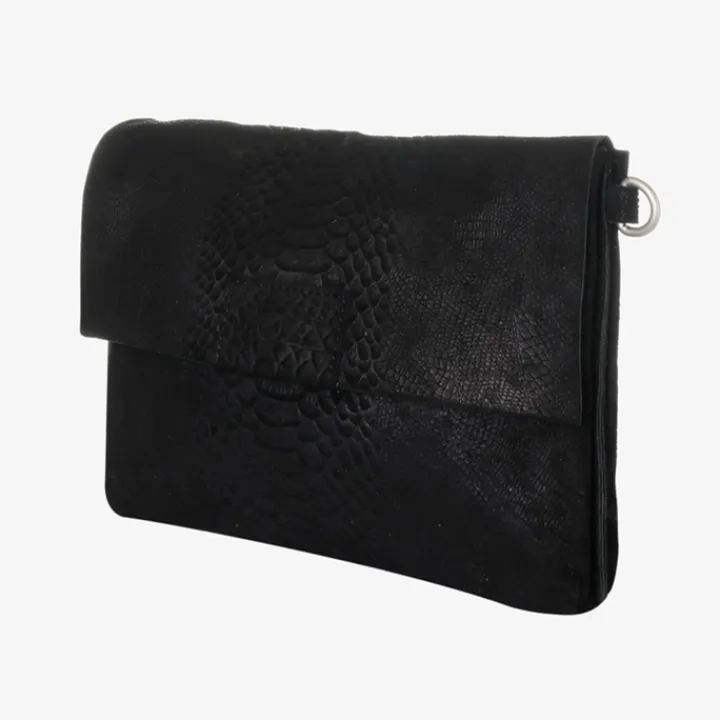 Luiertassen|Damestassen>Mozz Luieretui Crossbody Suede snake zwart