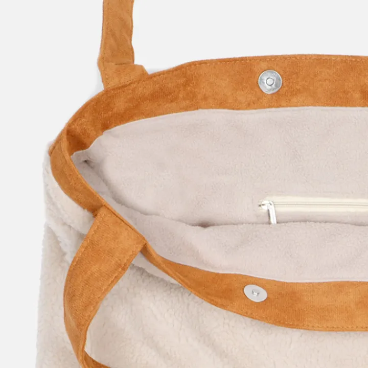 Luiertassen|Damestassen>Mozz Mom Bag Teddy Suede beige