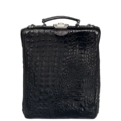 Mini Rugzakken|Kleine Rugzakken>Mutsaers On The Bag Leather Backpack zwart croco