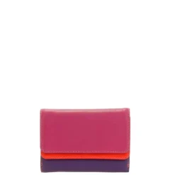 Kleine Portemonnees|Leren Portemonnees>Mywalit Ladies Double Flap Purse Wallet sangria multi