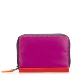 Leren Portemonnees|Dames Portemonnees>Mywalit Ladies Zip Around Fan CC Holder sangria multi