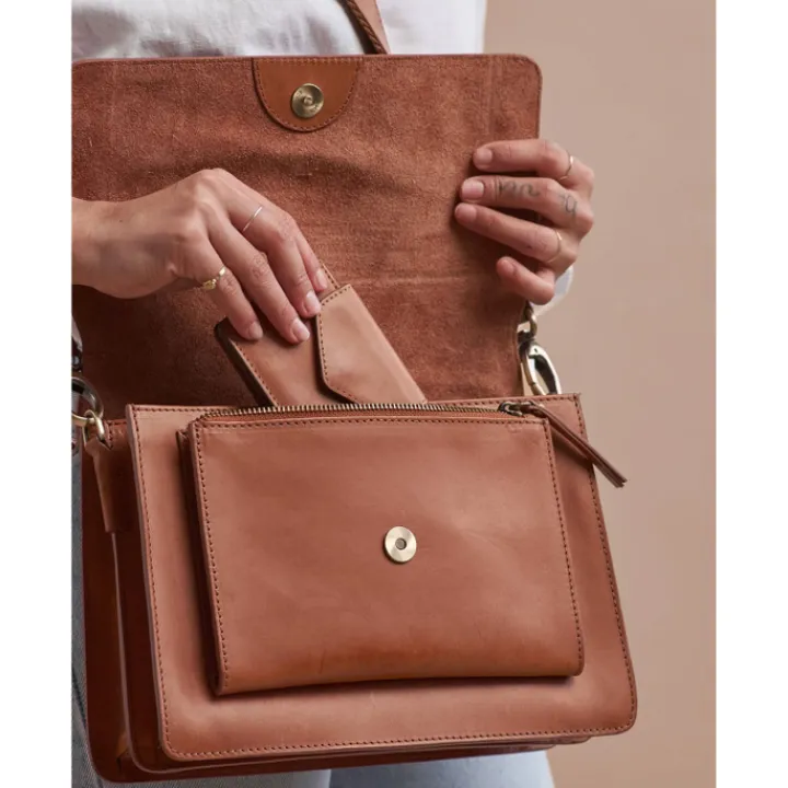 Leren Portemonnees|Dames Portemonnees>O My Bag Harmonica Wallet cognac