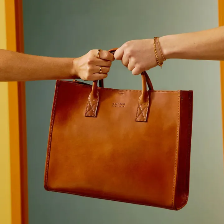 Shoppers|Schoudertassen>O My Bag Jackie cognac