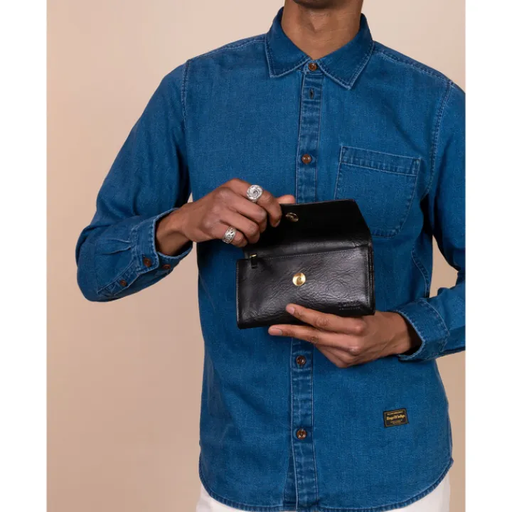 Grote Portemonnees|Leren Portemonnees>O My Bag Pau'S Pouch black