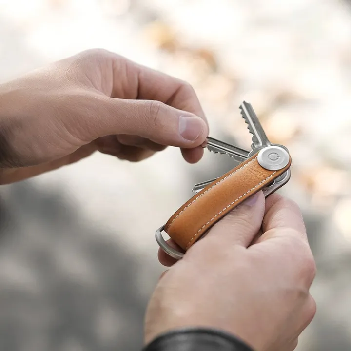 Sleutelhouders|Sleutelhouders>Orbitkey Premium Leather 2.0 Keyholder navy / tan