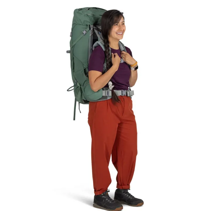 Grote Rugzakken|Trekking Rugzakken>Osprey Ariel 55 Womens Backpack M/L koseret green