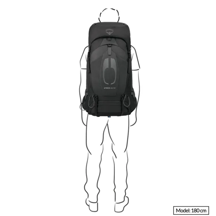 Grote Rugzakken|Trekking Rugzakken>Osprey Atmos AG 50 L/XL black