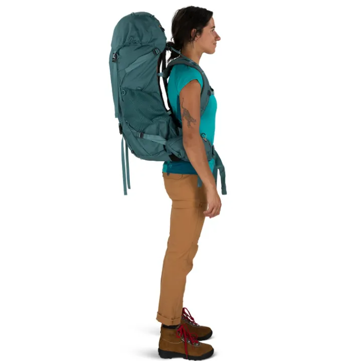 Grote Rugzakken|Trekking Rugzakken>Osprey Renn 50 Women's cascade blue/melon orange