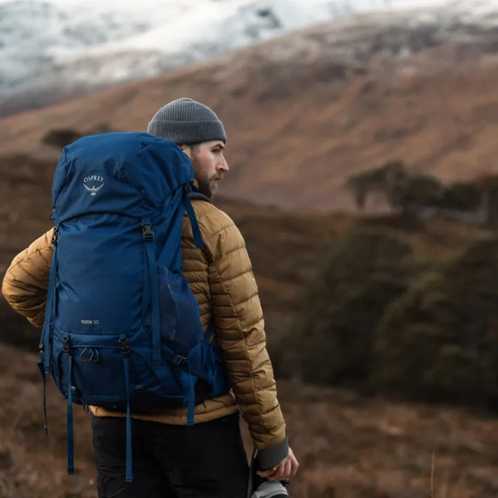 Grote Rugzakken|Trekking Rugzakken>Osprey Rook 50 histosol brown/rhino grey