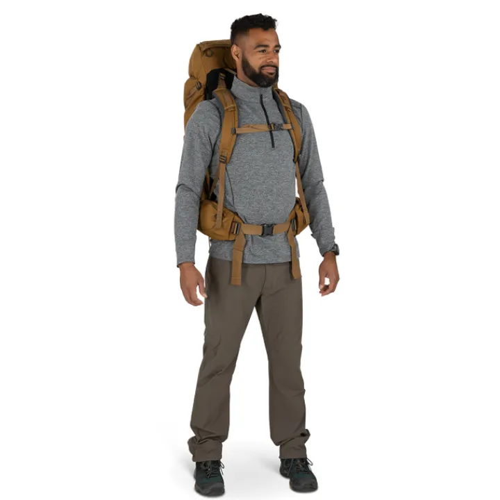 Grote Rugzakken|Trekking Rugzakken>Osprey Rook 50 histosol brown/rhino grey