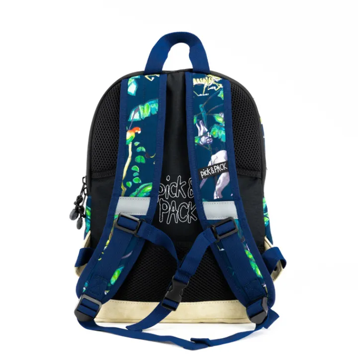 Peuter Rugzakken|Kinderrugzakken>Pick & Pack Happy Jungle Backpack M navy