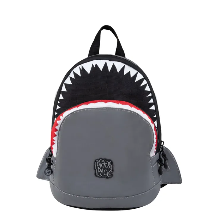 Peuter Rugzakken|Kinderrugzakken>Pick & Pack Shark Shape Backpack S visible grey