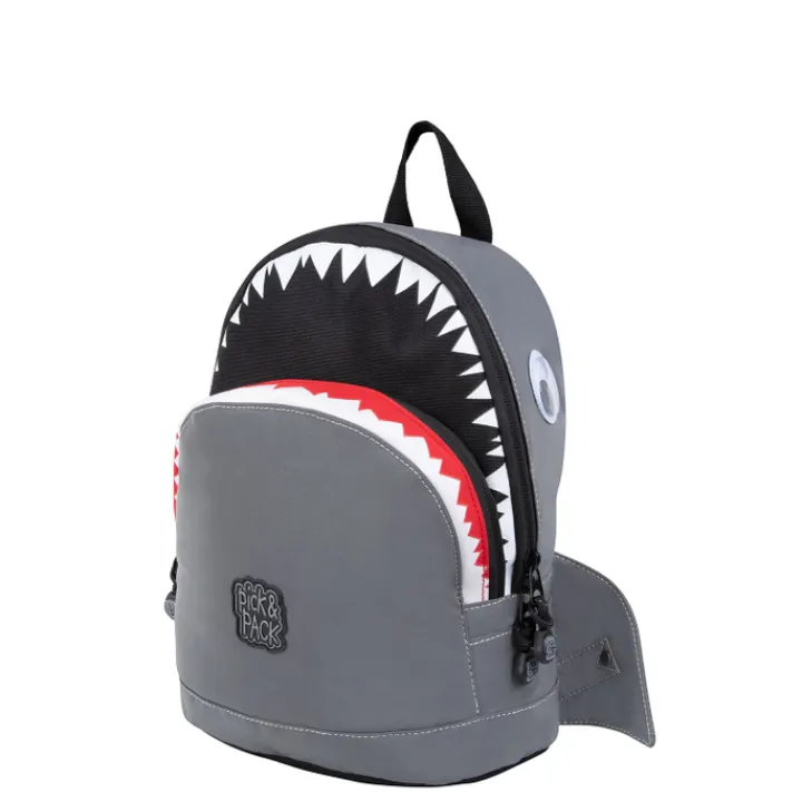 Peuter Rugzakken|Kinderrugzakken>Pick & Pack Shark Shape Backpack S visible grey