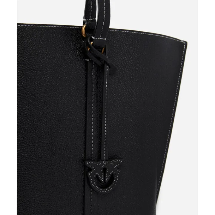 Schoudertassen|Handtassen>Pinko Carrie Shopper Big Pelle Botta black