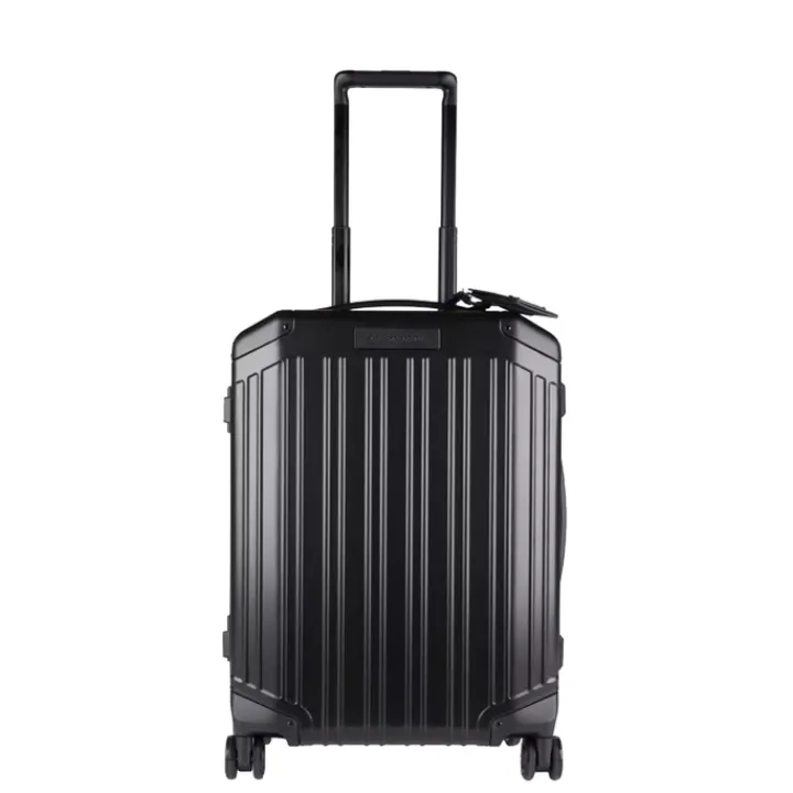 Ryanair Trolleys|Handbagage Trolleys>Piquadro Alu Slim 4 Wheel Cabin Trolley black