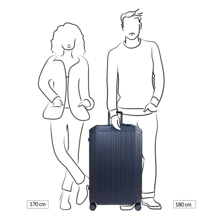 Harde Koffers|Reiskoffers>Piquadro ALU-B2 Large Trolley 79 blue