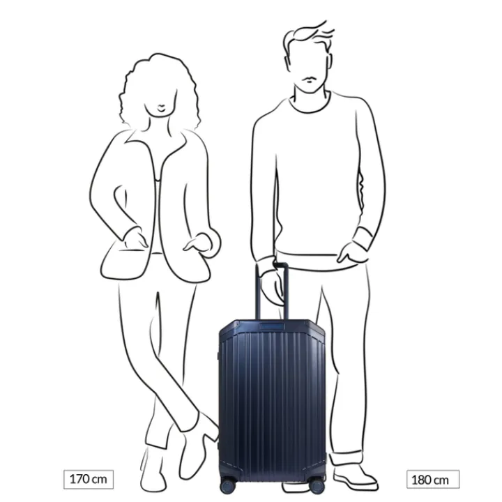 Harde Koffers|Reiskoffers>Piquadro ALU-B2 Medium Trolley 69 blue
