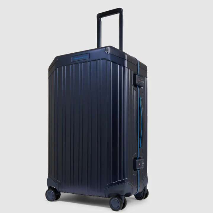 Harde Koffers|Reiskoffers>Piquadro ALU-B2 Medium Trolley 69 blue