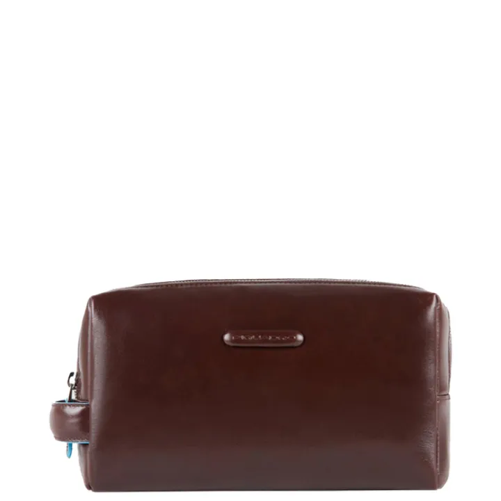 Toilettassen>Piquadro Black Square Beauty bag 2 zippers brown